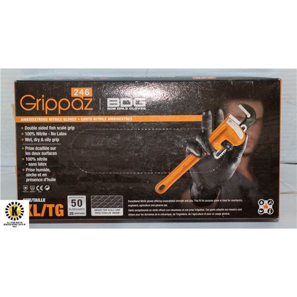 GRIPPAZ BDG DISPOSABLE GLOVES SIZE XLG50 PIECES