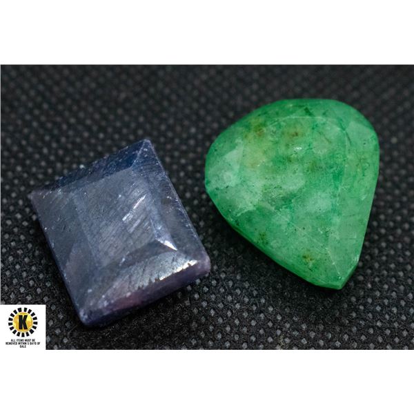 #78-GENUINE EMERALD & SAPPHIRE GEMSTONE 70.65CT