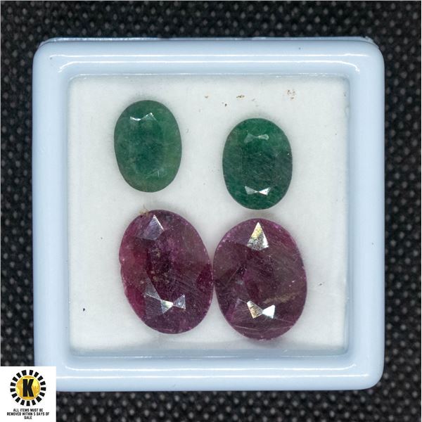 #40-GENUINE EMERALD 5.5CT & RUBY 20.25CT GEMSTONE