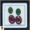 Image 1 : #40-GENUINE EMERALD 5.5CT & RUBY 20.25CT GEMSTONE