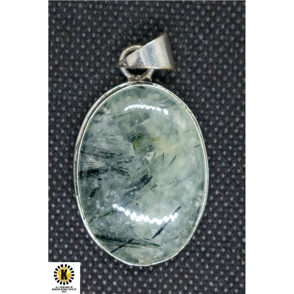 #142-NATURAL PREHNITE PENDANT