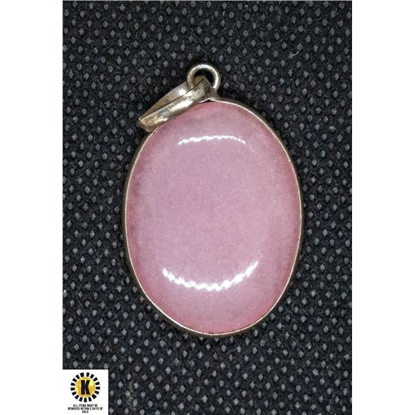 #138-NATURAL PINK ROSE QUARTZ PENDANT