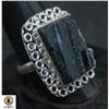 Image 1 : #152-NATURAL BLACK TOURMALINE (RAW) RING SIZE 7