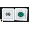 Image 1 : #197-NATURAL BLACK OPAL 1.53CT & GREEN JADE 8.40CT