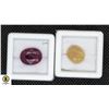 Image 1 : #207-NATURAL YELLOW OPAL 3.75CT & RUBY 8.15CT