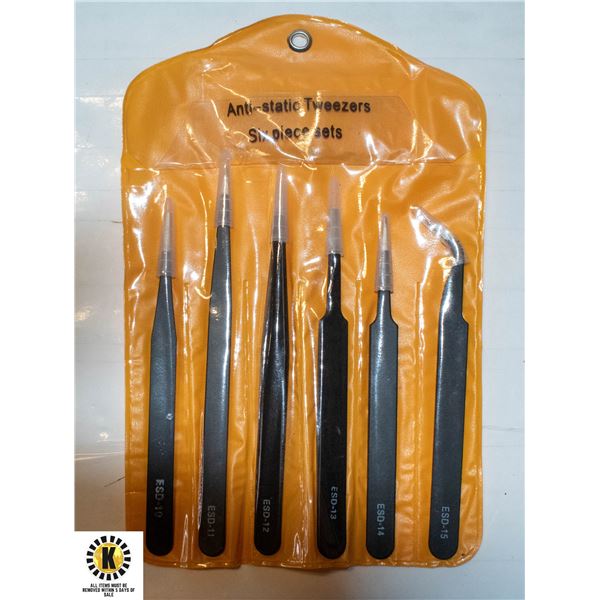 NEW - 6 PIECE INDUSTRIAL TWEEZER SET