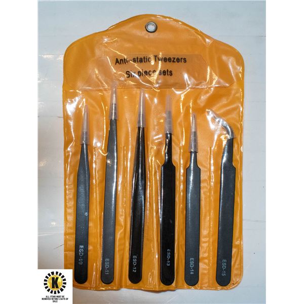 NEW - 6 PIECE INDUSTRIAL TWEEZER SET