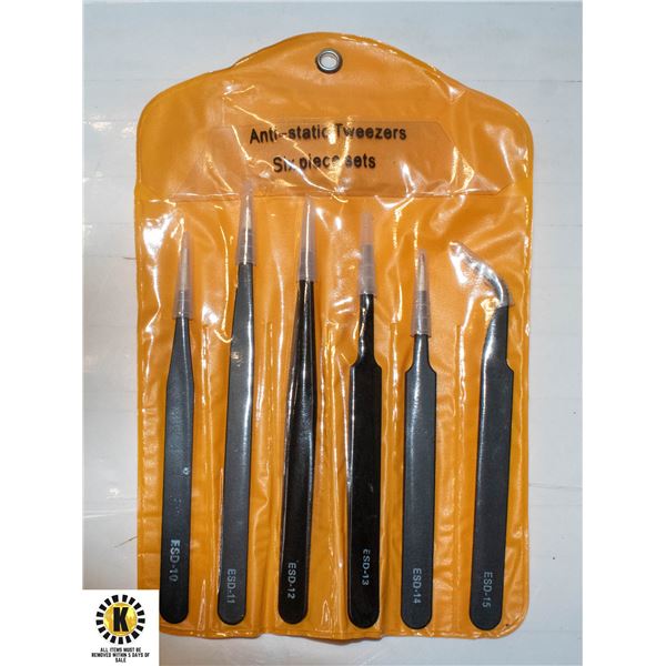 NEW - 6 PIECE INDUSTRIAL TWEEZER SET