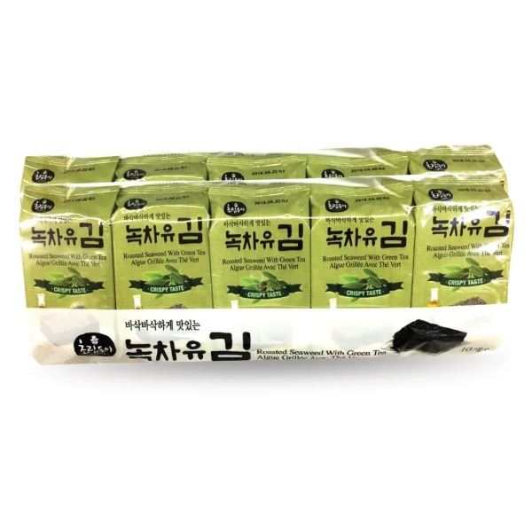 LOT OF 10 5G PACKS OF ROASTED SEAWEED W/GREEN TEA