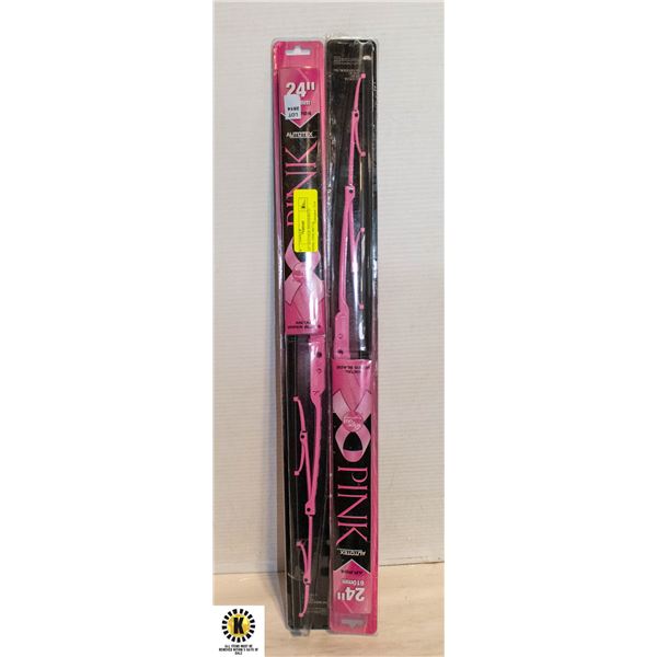 2- 24  AUTOTEK WINDSHIELD WIPERS, PINK METAL