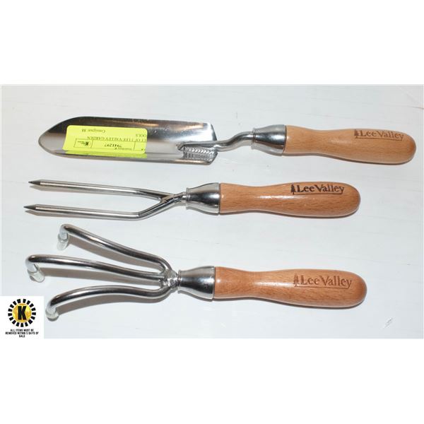 SET OF 3 LEE VALLEY GARDEN TOOLS