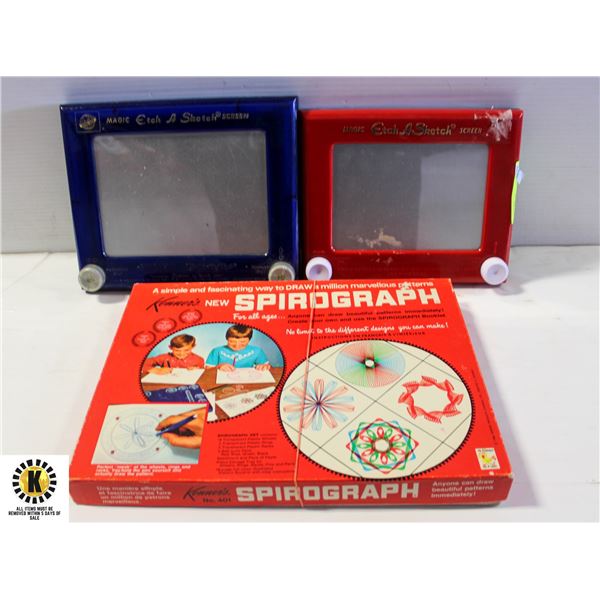 VINTAGE SPIROGRAPH & 2 ETCH A SKETCHES-ESTATE