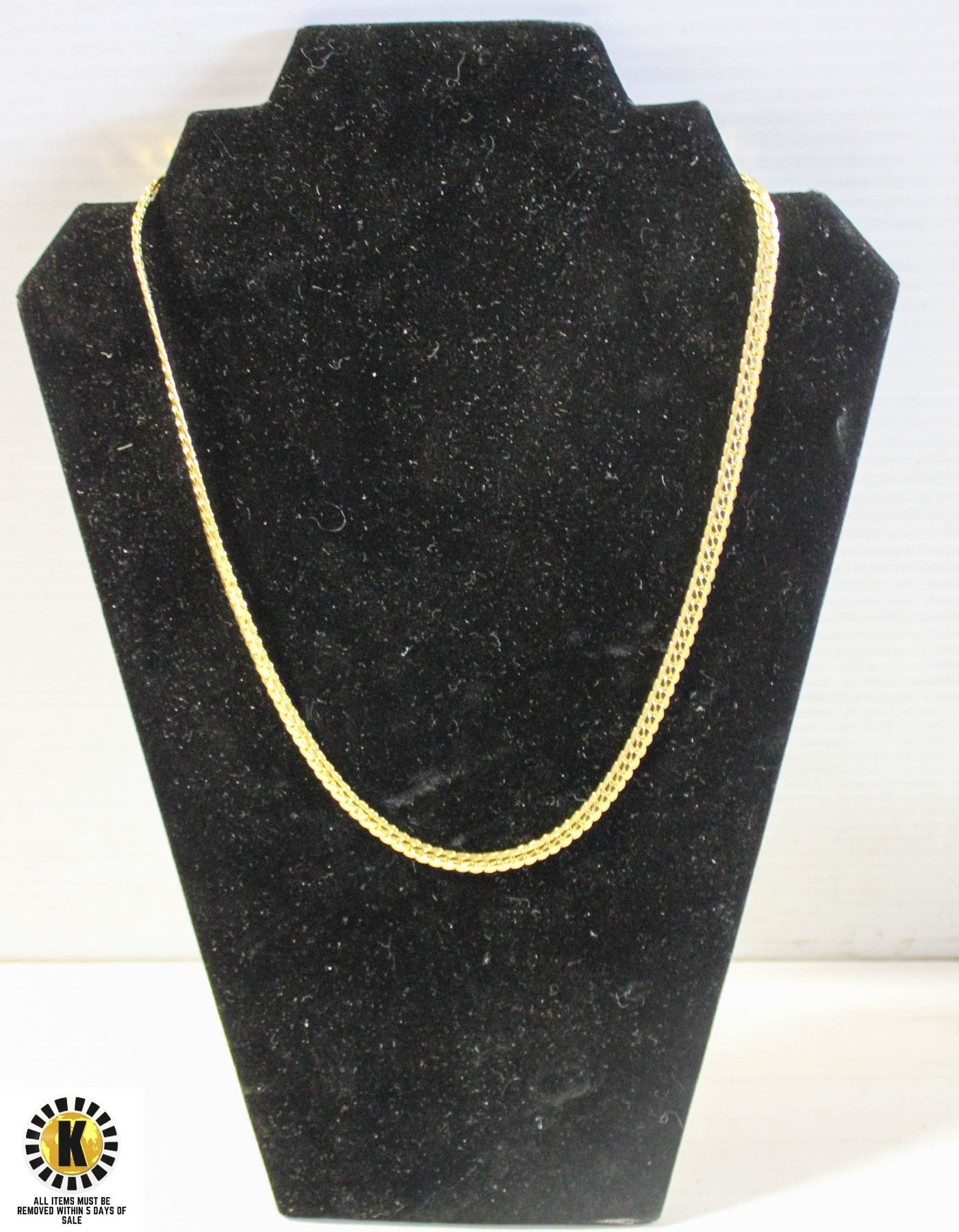 NEW GOLD PLATED CHAIN 22 INCHES LONG 5MM WIDE