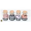 Image 1 : 5 GLASS JARS OF GEMSTONES INCLUDES: PURPLE MICA,