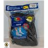 Image 1 : BLACK CREW SOCKS,SIZE 12-16,6-PACK