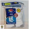 Image 1 : WHITE CREW SOCKS,SIZE 12-16,6-PACK