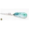Image 1 : 925 WATERWAVE NECKLACE WITH GREEN STONE PENDANT