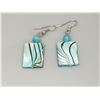 Image 1 : 25)  PALE BLUE CAT'S EYE AND ABALONE