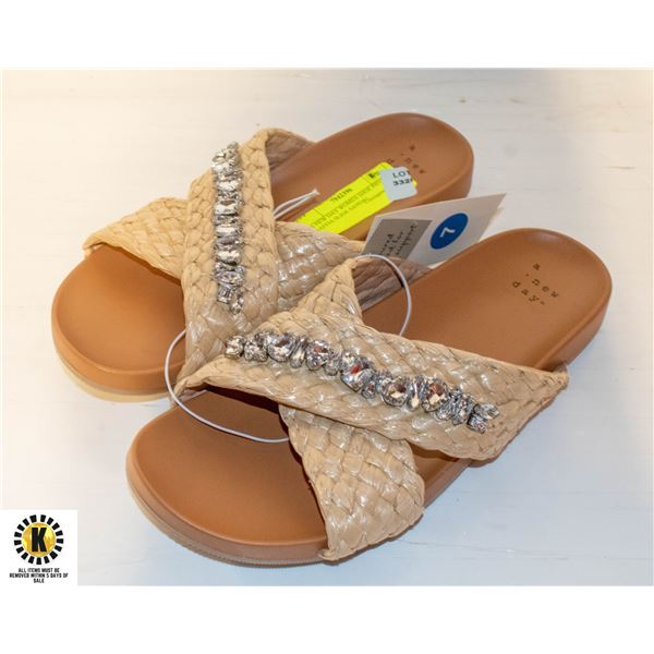 A NEW DAY WOMEN SHOE PHYLIS RAFFIA SLIDE SANDAL