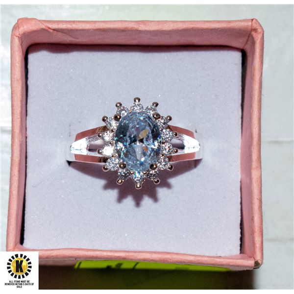 S925 SHINY ZIRCON RING SIZE 8