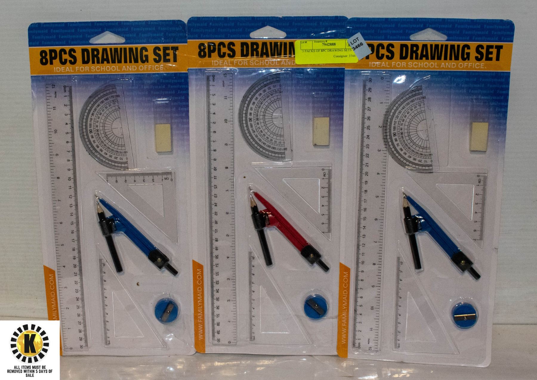 Drawing Set Example 3 PACKS OF 8PC DRAWING SETS