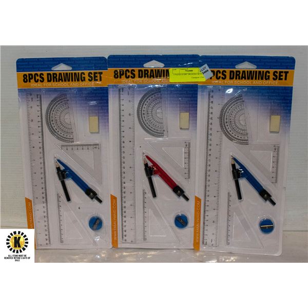 Drawing Rotary Set 3 PACKS OF 8PC DRAWING SETS
