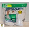 ANKLE SOCKS WHITE SIZE 6-12,6-PACK,FRUIT OF THE