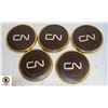 5 HEAVY BRASS CN COASTERS