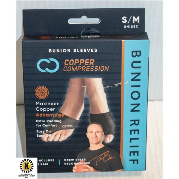 NEW COPPER COMPRESSION BUNION RELIEF SLEEVE