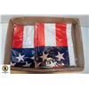 Image 1 : FLAT OF 3 AMERICAN FLAGS,3FT BY 5FT