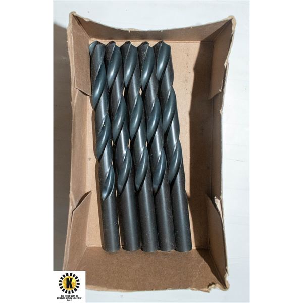 LOT OF 5 NEW HSS DRILL BITS 15/32"