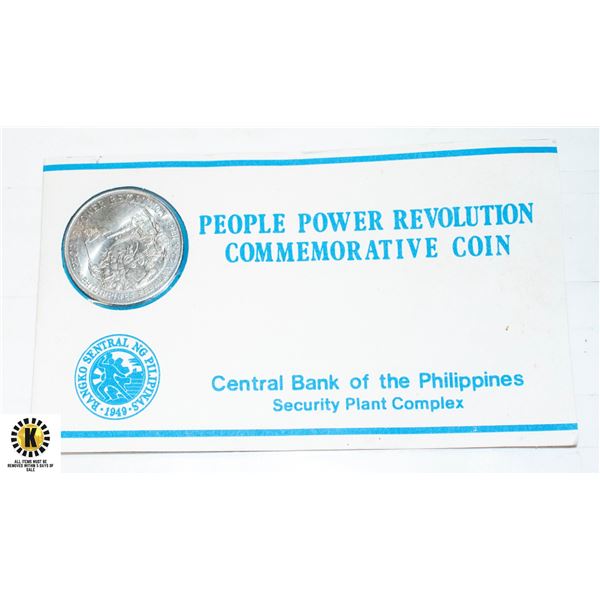 1988 PHILIPPINES PEOPLE POWER COMMEM. 10 PISO