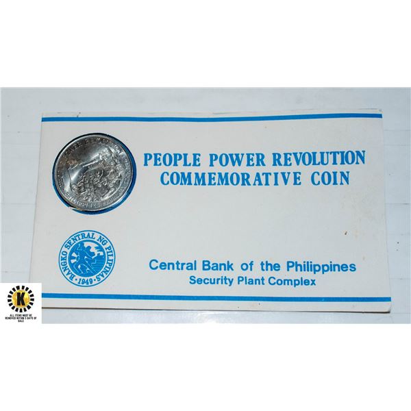 1988 PHILIPPINES PEOPLE POWER COMMEM. 10 PISO