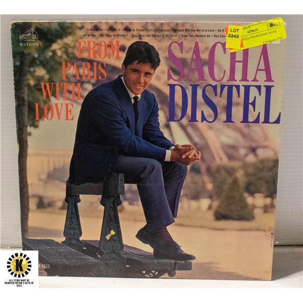 SACHA DISTEL FROM PARIS WITH LOVE LP