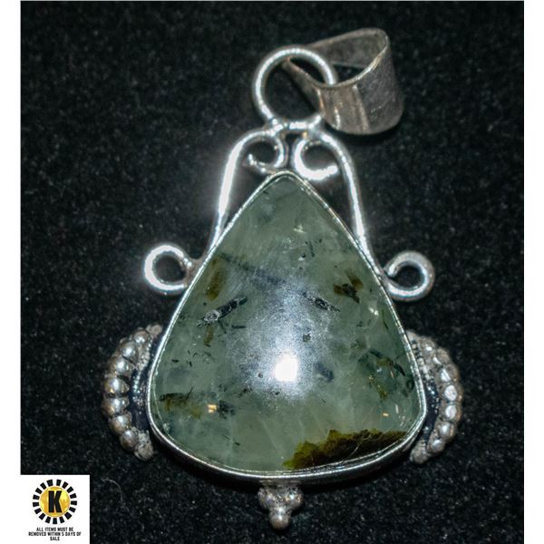 #143-NATURAL PREHNITE PENDANT