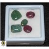 Image 1 : #42-GENUINE EMERALD 12.15CT & RUBY 6.85CT GEMSTONE