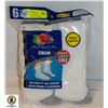 Image 1 : WHITE CREW SOCKS,SIZE 12-16,6-PACK,FRUIT OF THE