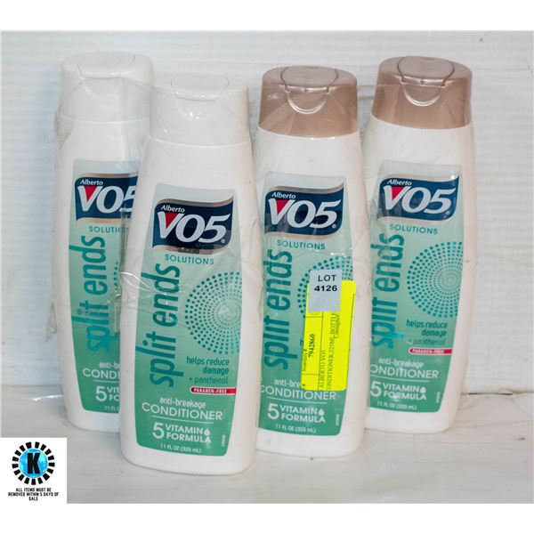 4 ALBERTO VO5 CONDITIONER,325ML BOTTLES