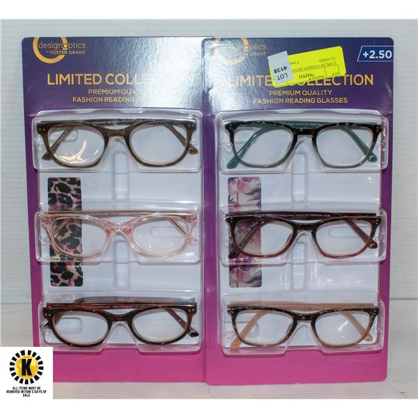 2-3PK OF FASHION READING GLASSES