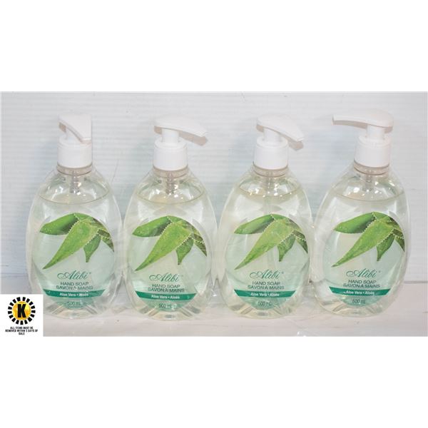 4 BOTTLES OF ALOE HAND SOAP,500ML BOTTLES