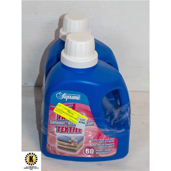 3 LITRE 60LOAD FABRIC SOFTENER,2 BOTTLES