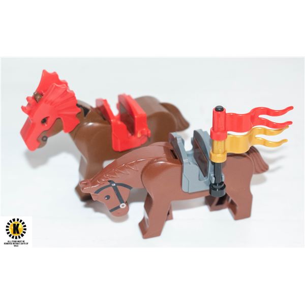 LEGO BROWN RED HORSES CASTLE