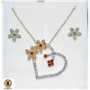 Image 1 : PINK N WHITE STONED HEART NECKLACE IN GIFT BOX