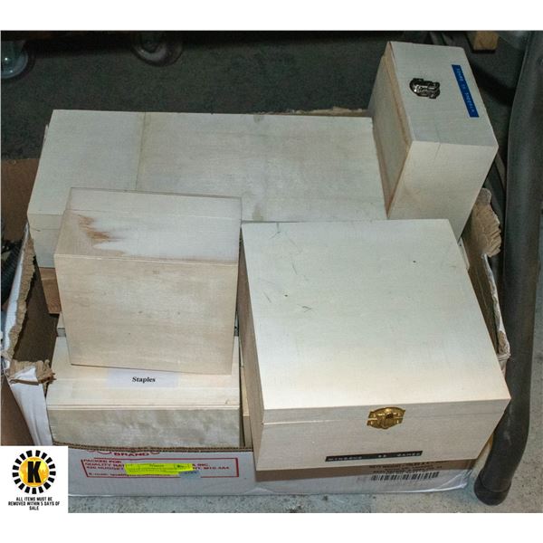 LOT OF SAFEDELUX WOOD BOXES  WITH LOCKING CLASP