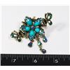 Image 1 : NEW TURQUOISE RHINESTONE BUTTERFLY HAIR CLIP