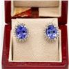 Image 1 : 14K WHITE GOLD DIAMOND/TANZANITE EARRINGS
