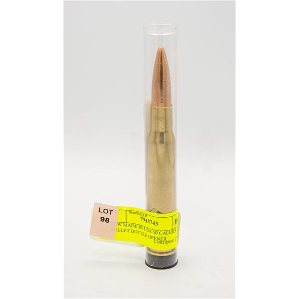 NEW MADE IN USA 50 CALIBER BULLET BOTTLE OPENER