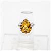 Image 1 : 925 STERLING SILVER (11.4 CT) CITRINE RING SZ 6.75