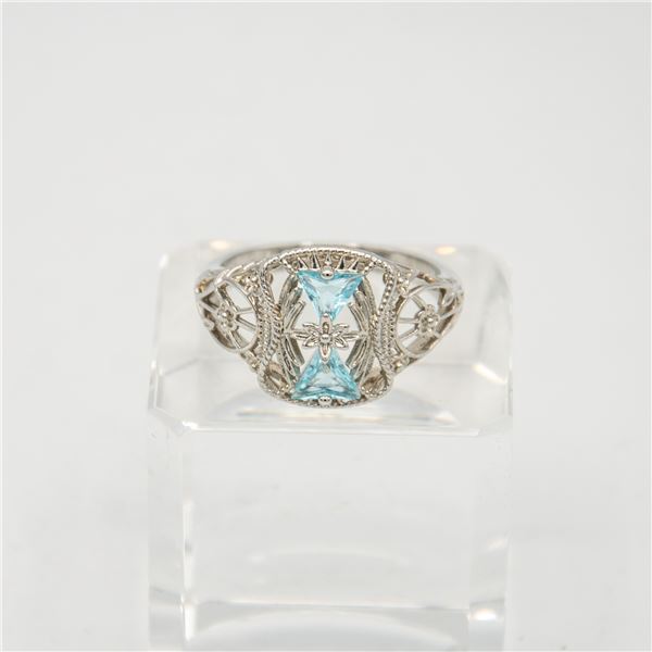 925 STERLING SILVER TOPAZ RING SIZE 9