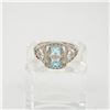 Image 1 : 925 STERLING SILVER TOPAZ RING SIZE 9